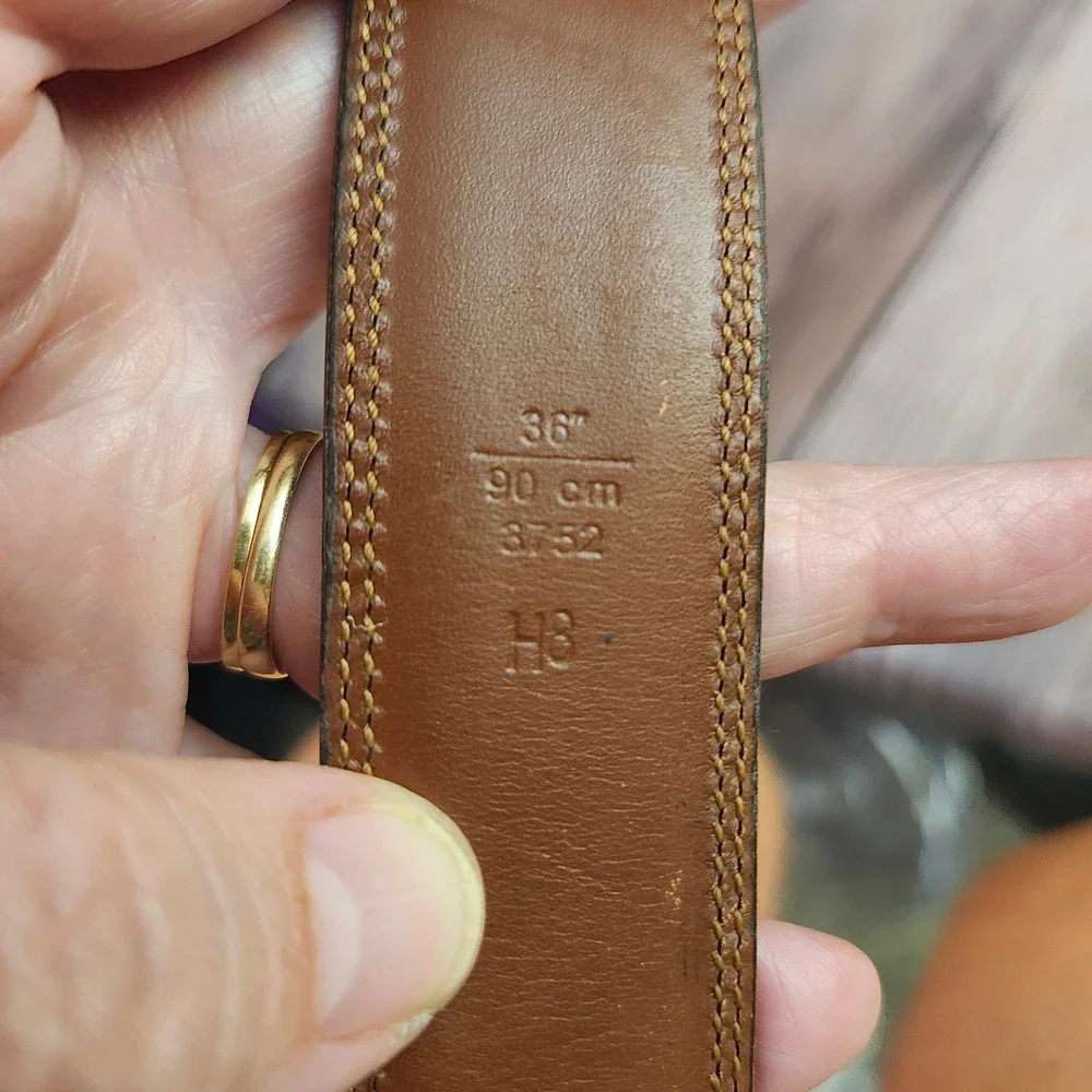 Coach Mens Leather Belt Dark‎ Brown Silver Buckle Classic Dress 36 Luxury Office